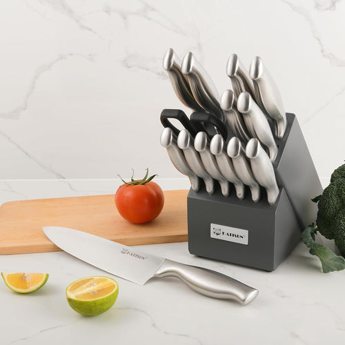 15-Piece Kitchen Knife Set with Block & Shears – product image 1