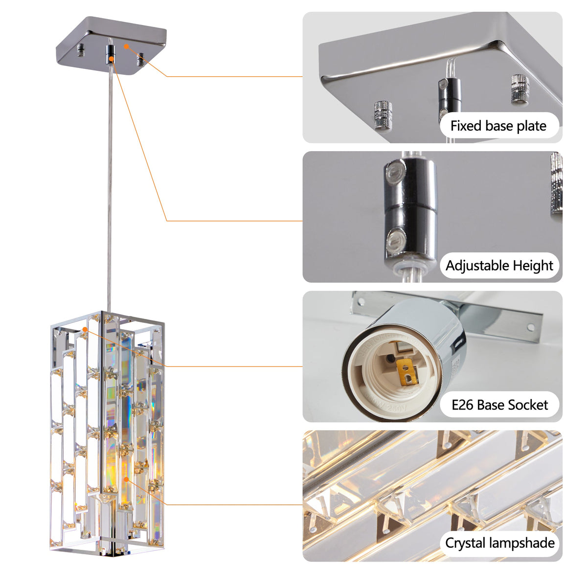 Modern Crystal Pendant Light 3-Pack Ceiling & Pendant Lighting6d4e659c9e1e23440b25907c821e1eef